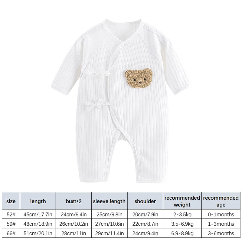 Baby Cotton Romper – Cartoon Newborn Bodysuit With Long Sleeves, Soft Infant Jumpsuit - ZOOMNSTORE