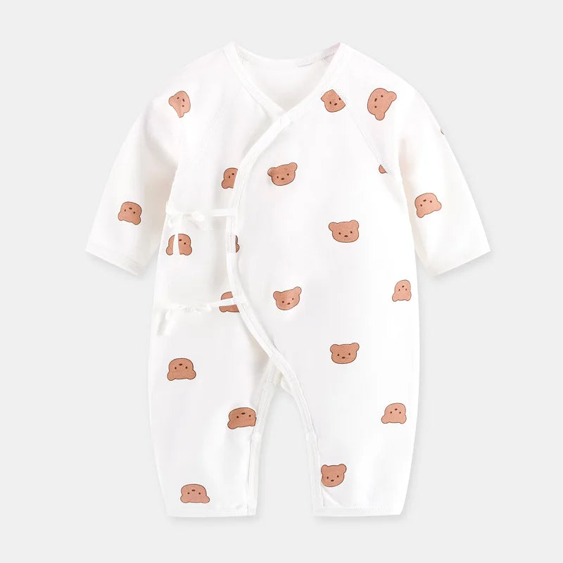 Baby Cotton Romper – Cartoon Newborn Bodysuit With Long Sleeves, Soft Infant Jumpsuit - ZOOMNSTORE