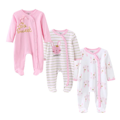 Baby Cotton Romper - Soft Knit Fabric Long Sleeve Cartoon Pattern Unisex Baby Clothes - ZOOMNSTORE