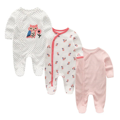 Baby Cotton Romper - Soft Knit Fabric Long Sleeve Cartoon Pattern Unisex Baby Clothes - ZOOMNSTORE