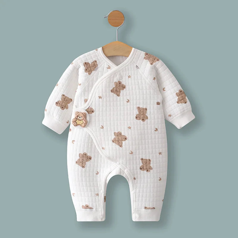 Baby Cotton Rompers - 0-6 Months Unisex Infant Jumpsuit | Soft Long Sleeve Pajamas - ZOOMNSTORE