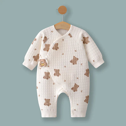 Baby Cotton Rompers - 0-6 Months Unisex Infant Jumpsuit | Soft Long Sleeve Pajamas - ZOOMNSTORE