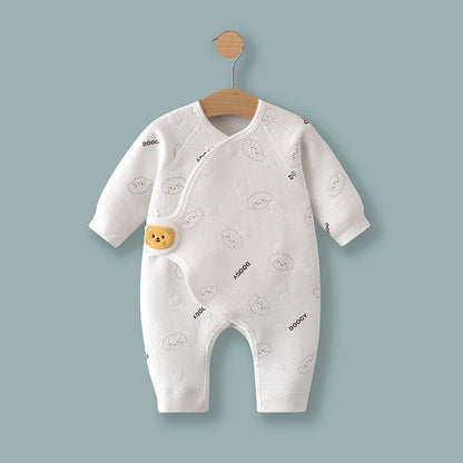 Baby Cotton Rompers - 0-6 Months Unisex Infant Jumpsuit | Soft Long Sleeve Pajamas - ZOOMNSTORE