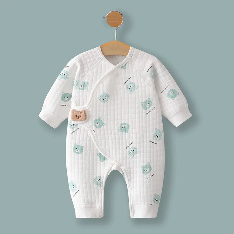 Baby Cotton Rompers - 0-6 Months Unisex Infant Jumpsuit | Soft Long Sleeve Pajamas - ZOOMNSTORE