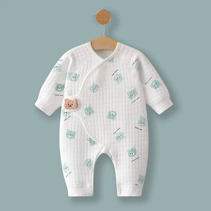 Baby Cotton Rompers - 0-6 Months Unisex Infant Jumpsuit | Soft Long Sleeve Pajamas - ZOOMNSTORE