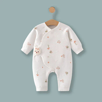 Baby Cotton Rompers - 0-6 Months Unisex Infant Jumpsuit | Soft Long Sleeve Pajamas - ZOOMNSTORE