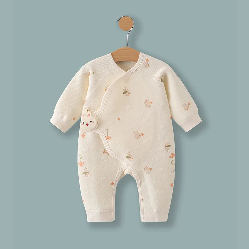 Baby Cotton Rompers - 0-6 Months Unisex Infant Jumpsuit | Soft Long Sleeve Pajamas - ZOOMNSTORE
