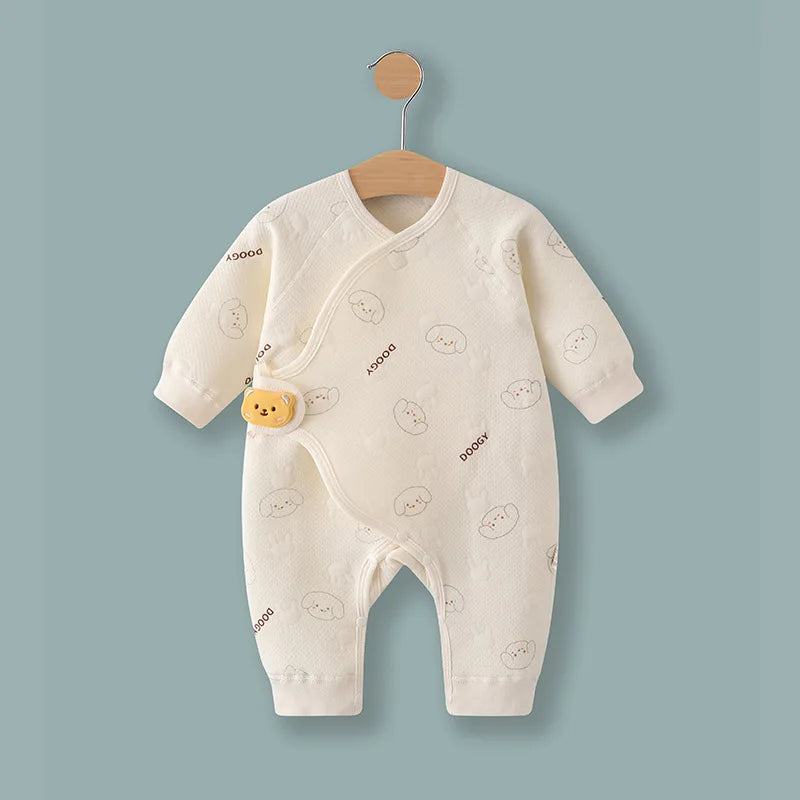 Baby Cotton Rompers - 0-6 Months Unisex Infant Jumpsuit | Soft Long Sleeve Pajamas - ZOOMNSTORE