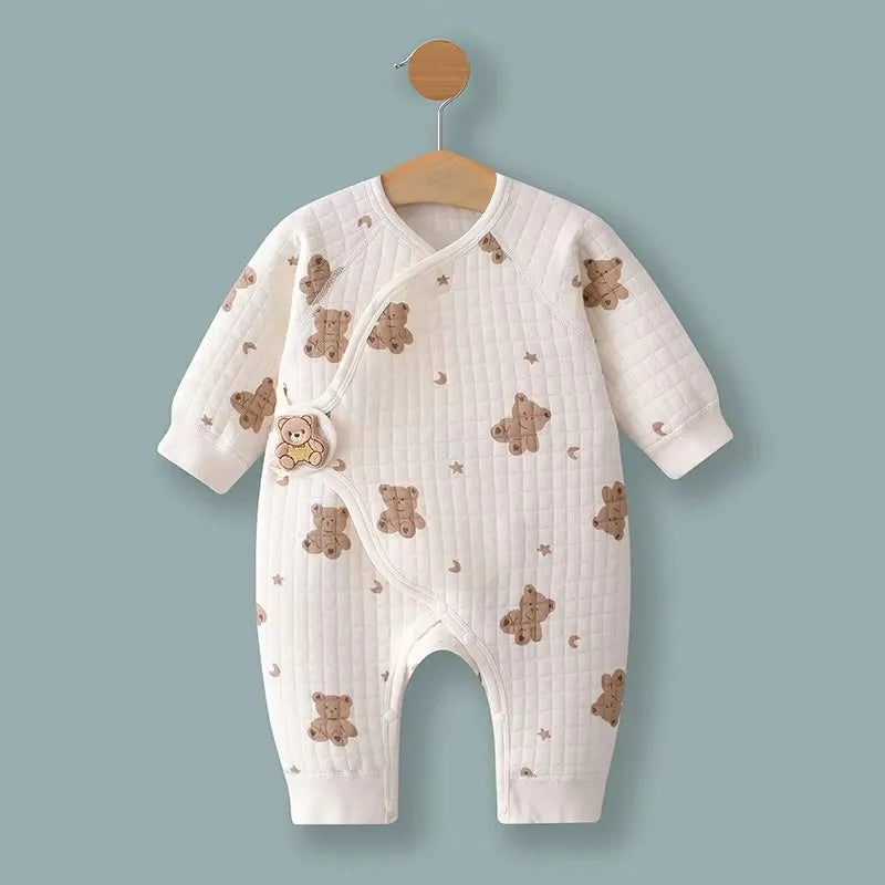 Baby Cotton Rompers - 0-6 Months Unisex Infant Jumpsuit | Soft Long Sleeve Pajamas - ZOOMNSTORE