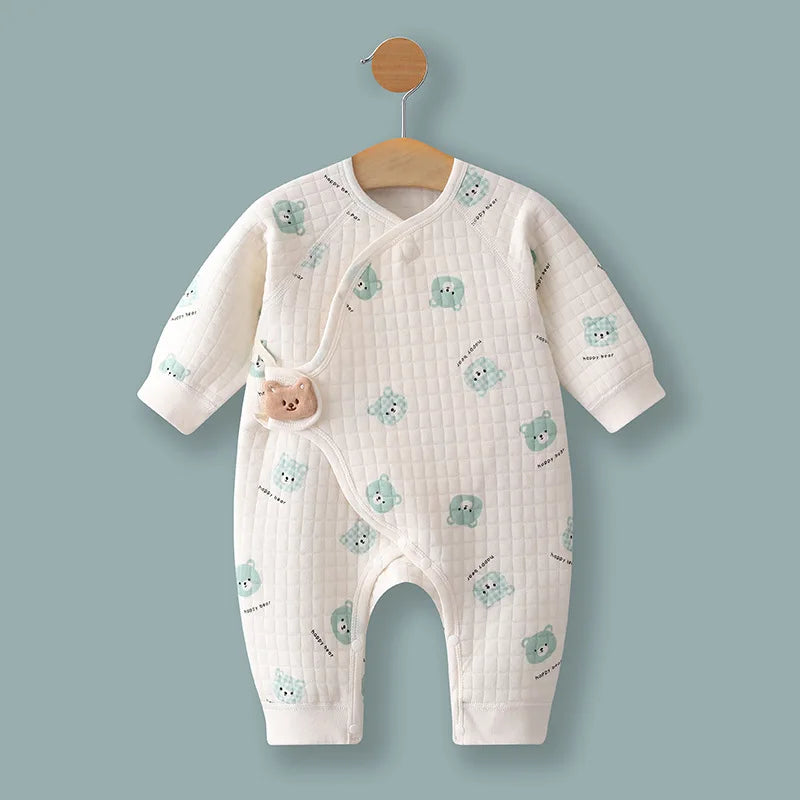 Baby Cotton Rompers - 0-6 Months Unisex Infant Jumpsuit | Soft Long Sleeve Pajamas - ZOOMNSTORE