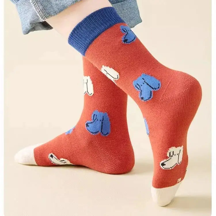 Baby Socks Children Autumn 5 Pairs New Cotton Socks Kids Sock 1-14T Boys Funny Puppy Pattern Socks - ZOOMNSTORE