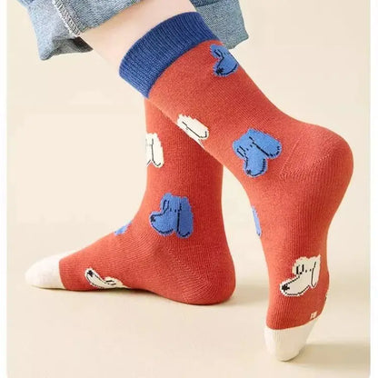 Baby Socks Children Autumn 5 Pairs New Cotton Socks Kids Sock 1-14T Boys Funny Puppy Pattern Socks - ZOOMNSTORE