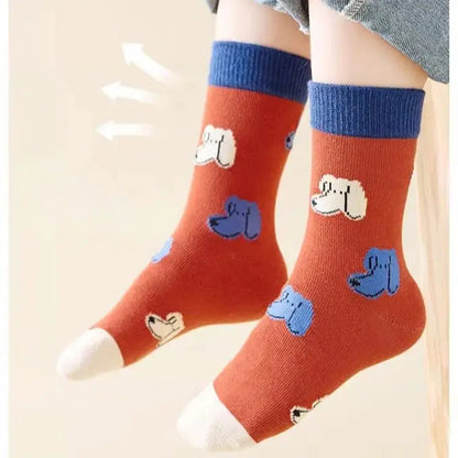 Baby Socks Children Autumn 5 Pairs New Cotton Socks Kids Sock 1-14T Boys Funny Puppy Pattern Socks - ZOOMNSTORE