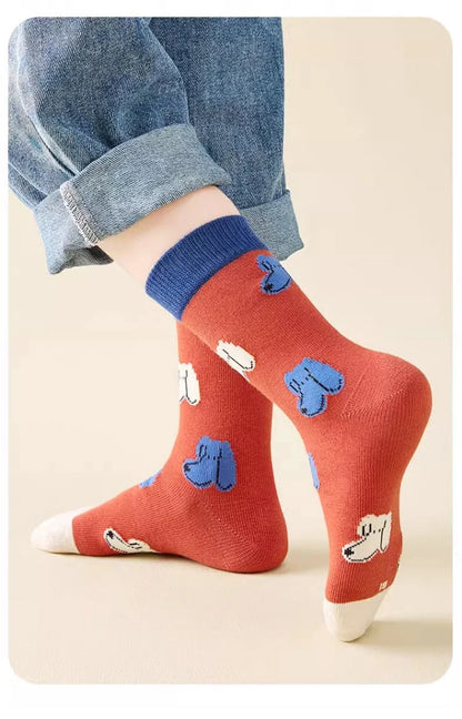 Baby Socks Children Autumn 5 Pairs New Cotton Socks Kids Sock 1-14T Boys Funny Puppy Pattern Socks - ZOOMNSTORE