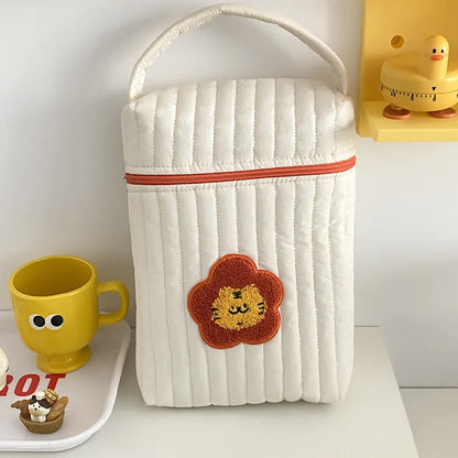 Baby Diaper Bag for Mom Cotton Bear Mommy Bags Nappy Diapers Organizer Zipper Women Handbags Maternity Bag Cartoon Beige Sac - ZOOMNSTORE