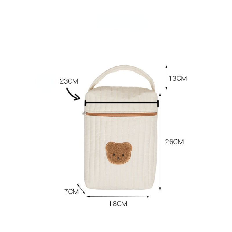 Baby Diaper Bag for Mom Cotton Bear Mommy Bags Nappy Diapers Organizer Zipper Women Handbags Maternity Bag Cartoon Beige Sac - ZOOMNSTORE