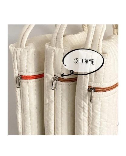Baby Diaper Bag for Mom Cotton Bear Mommy Bags Nappy Diapers Organizer Zipper Women Handbags Maternity Bag Cartoon Beige Sac - ZOOMNSTORE