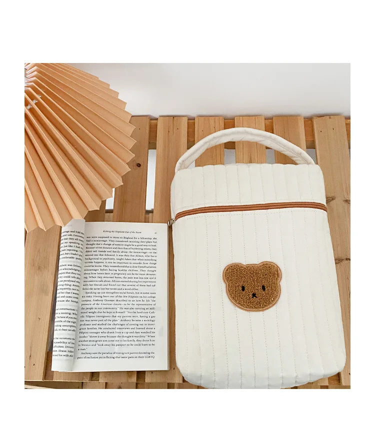 Baby Diaper Bag for Mom Cotton Bear Mommy Bags Nappy Diapers Organizer Zipper Women Handbags Maternity Bag Cartoon Beige Sac - ZOOMNSTORE