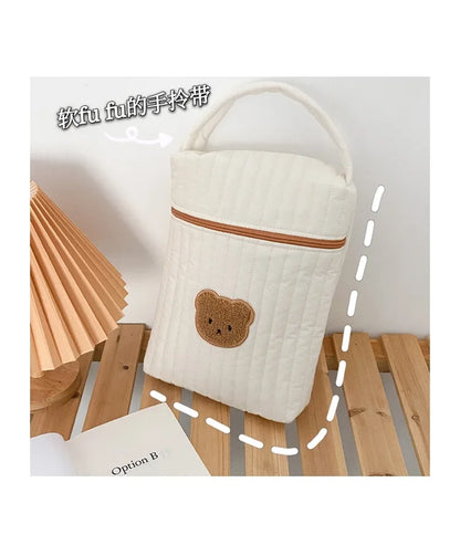 Baby Diaper Bag for Mom Cotton Bear Mommy Bags Nappy Diapers Organizer Zipper Women Handbags Maternity Bag Cartoon Beige Sac - ZOOMNSTORE
