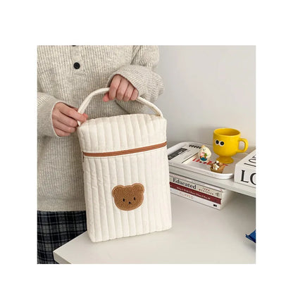 Baby Diaper Bag for Mom Cotton Bear Mommy Bags Nappy Diapers Organizer Zipper Women Handbags Maternity Bag Cartoon Beige Sac - ZOOMNSTORE
