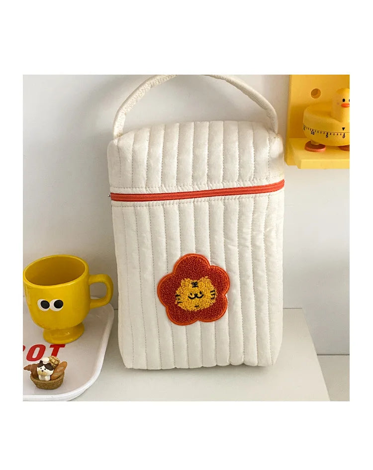 Baby Diaper Bag for Mom Cotton Bear Mommy Bags Nappy Diapers Organizer Zipper Women Handbags Maternity Bag Cartoon Beige Sac - ZOOMNSTORE