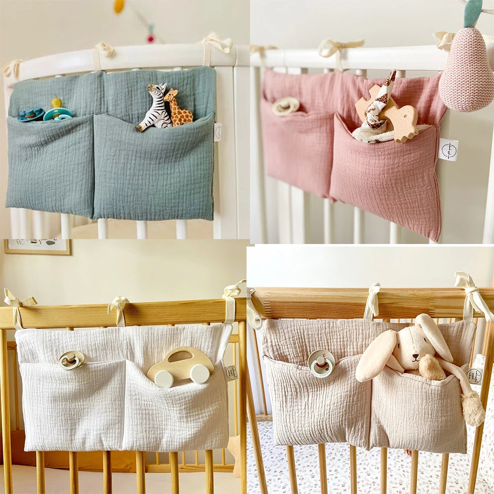 Baby Diaper Bag Multifunctional Crib Storage Bag Toddler Bed Headboard Organizer For Kids Baby Bedding Accessories Newborn - ZOOMNSTORE