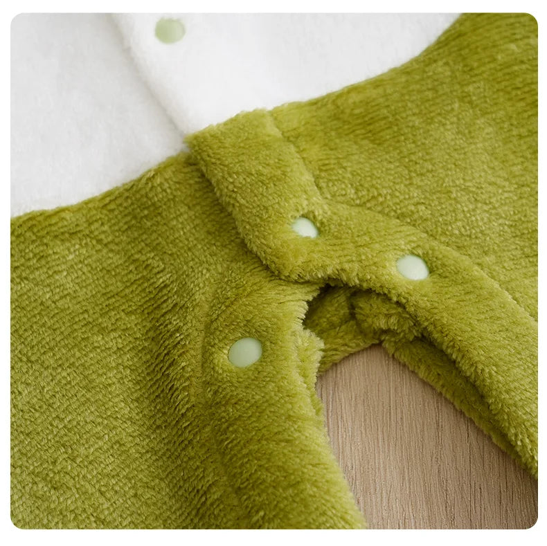 Baby Dinosaur Romper – Warm Infant Winter Clothes With Hooded Cartoon Design 0-18 Months - ZOOMNSTORE
