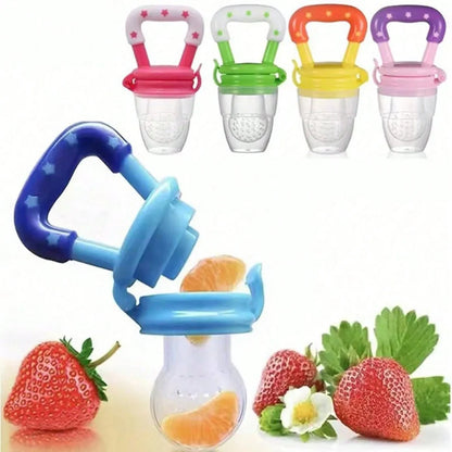 Baby Feeding Set - Silicone Baby Bottle, Rice Cereal & Fruit Feeder with Suction Base - ZOOMNSTORE