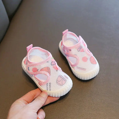 Baby First Walking Shoes - Soft Sole Breathable Infant Sandals with Non-Slip Cartoon Sneaker - ZOOMNSTORE