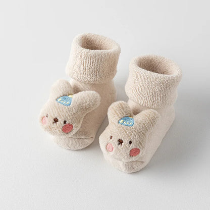 Baby Floor Socks for Boys Girls Winter Newborns Cotton Anti Slip Soled Cute Cartoon Toddler Sock Kids Thicken Warm Socken 0-3Yrs - ZOOMNSTORE