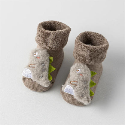Baby Floor Socks for Boys Girls Winter Newborns Cotton Anti Slip Soled Cute Cartoon Toddler Sock Kids Thicken Warm Socken 0-3Yrs - ZOOMNSTORE