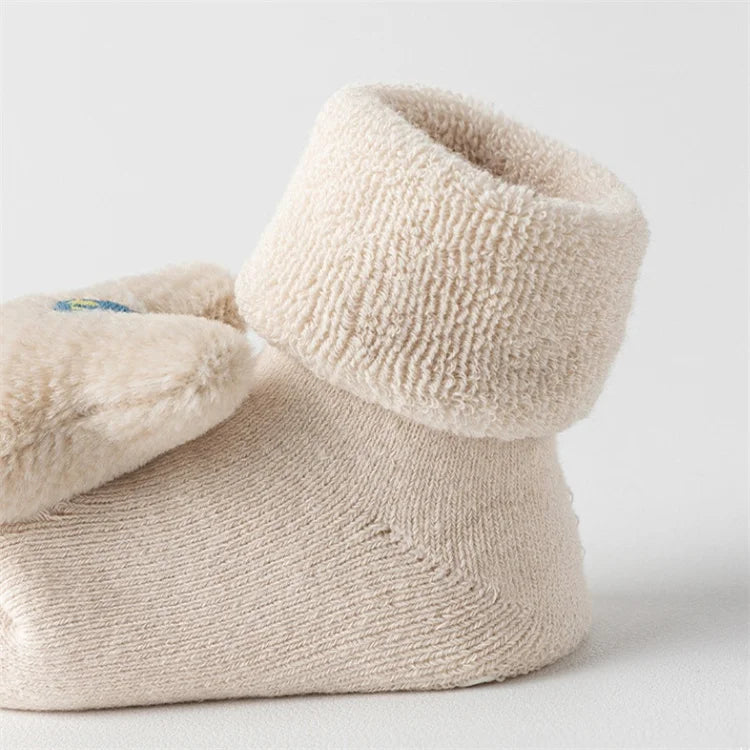 Baby Floor Socks for Boys Girls Winter Newborns Cotton Anti Slip Soled Cute Cartoon Toddler Sock Kids Thicken Warm Socken 0-3Yrs - ZOOMNSTORE