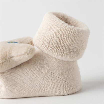 Baby Floor Socks for Boys Girls Winter Newborns Cotton Anti Slip Soled Cute Cartoon Toddler Sock Kids Thicken Warm Socken 0-3Yrs - ZOOMNSTORE