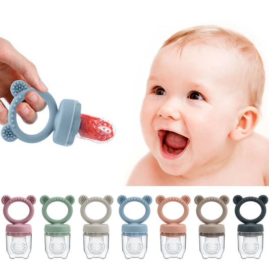 Baby Fruit Feeder Silicone Pacifier With Cover - BPA Free Teething Relief Toy - ZOOMNSTORE