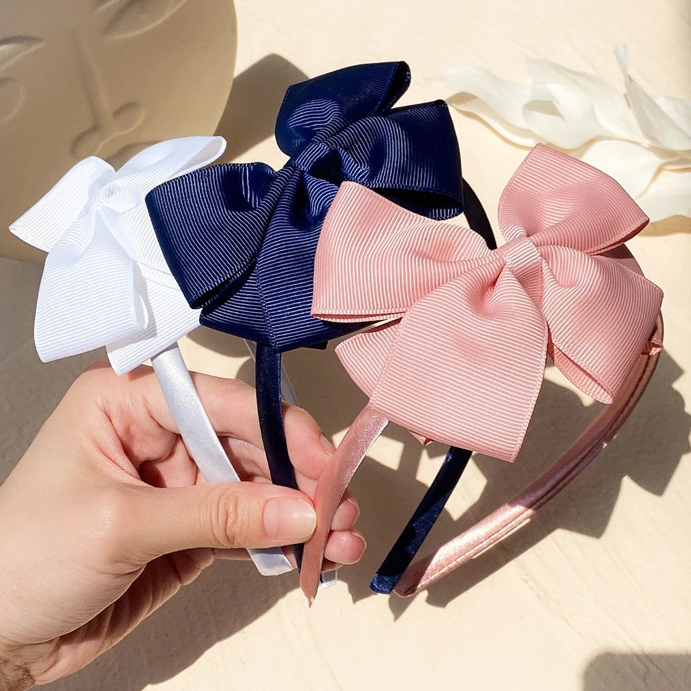 1 Piece Ribbon Handmade Hair Bows Hairbands for Baby Girls 20 Colors Cute Bowknot Solid Headband Headwear Baby Hair Accessories - ZOOMNSTORE