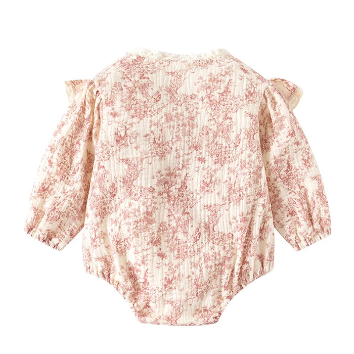 Baby Girl Romper - Korean Style Autumn Toddler Clothes 0-24 Months Cotton Print - ZOOMNSTORE