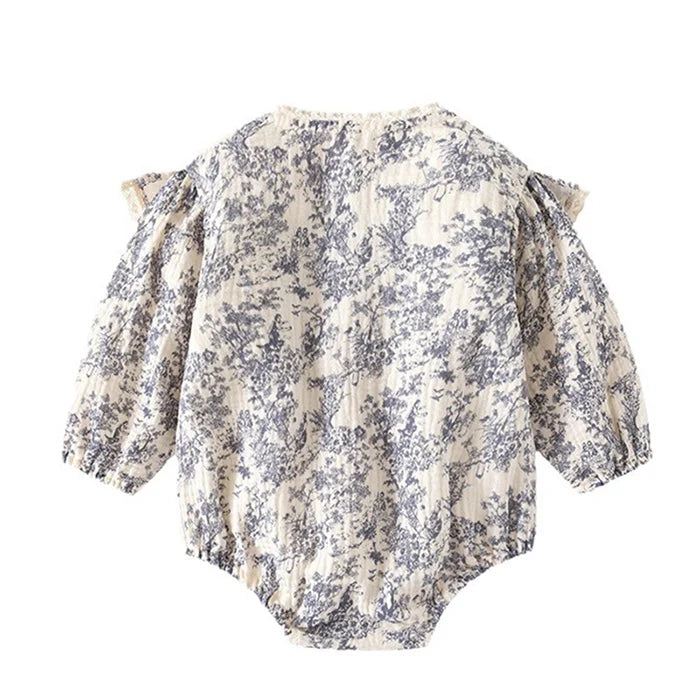 Baby Girl Romper - Korean Style Autumn Toddler Clothes 0-24 Months Cotton Print - ZOOMNSTORE