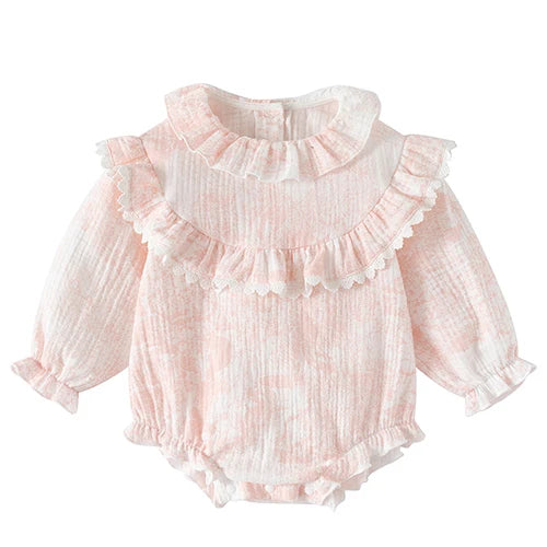 Baby Girl Romper - Korean Style Autumn Toddler Clothes 0-24 Months Cotton Print - ZOOMNSTORE