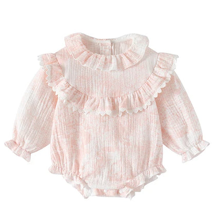 Baby Girl Romper - Korean Style Autumn Toddler Clothes 0-24 Months Cotton Print - ZOOMNSTORE