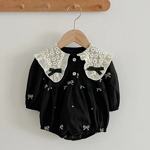 Baby Girl Romper - Korean Style Autumn Toddler Clothes 0-24 Months Cotton Print - ZOOMNSTORE