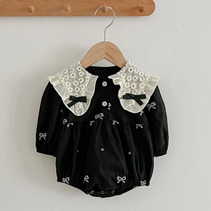 Baby Girl Romper - Korean Style Autumn Toddler Clothes 0-24 Months Cotton Print - ZOOMNSTORE