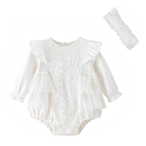 Baby Girl Romper - Korean Style Autumn Toddler Clothes 0-24 Months Cotton Print - ZOOMNSTORE
