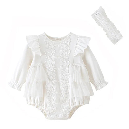 Baby Girl Romper - Korean Style Autumn Toddler Clothes 0-24 Months Cotton Print - ZOOMNSTORE