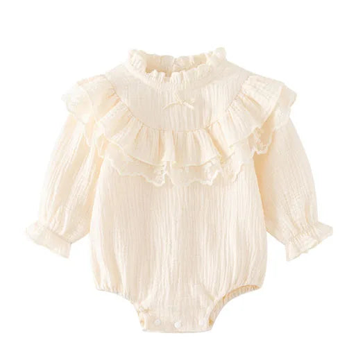Baby Girl Romper - Korean Style Autumn Toddler Clothes 0-24 Months Cotton Print - ZOOMNSTORE