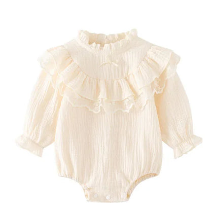 Baby Girl Romper - Korean Style Autumn Toddler Clothes 0-24 Months Cotton Print - ZOOMNSTORE