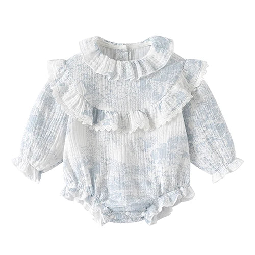 Baby Girl Romper - Korean Style Autumn Toddler Clothes 0-24 Months Cotton Print - ZOOMNSTORE