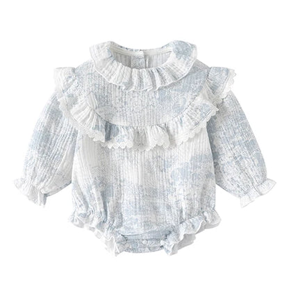 Baby Girl Romper - Korean Style Autumn Toddler Clothes 0-24 Months Cotton Print - ZOOMNSTORE