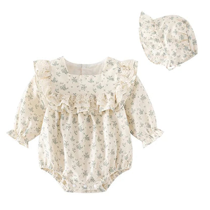 Baby Girl Romper - Korean Style Autumn Toddler Clothes 0-24 Months Cotton Print - ZOOMNSTORE