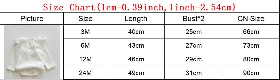 Baby Girl Romper - Long Sleeve Lace Detail Soft Cotton Bodysuit for Newborns - ZOOMNSTORE