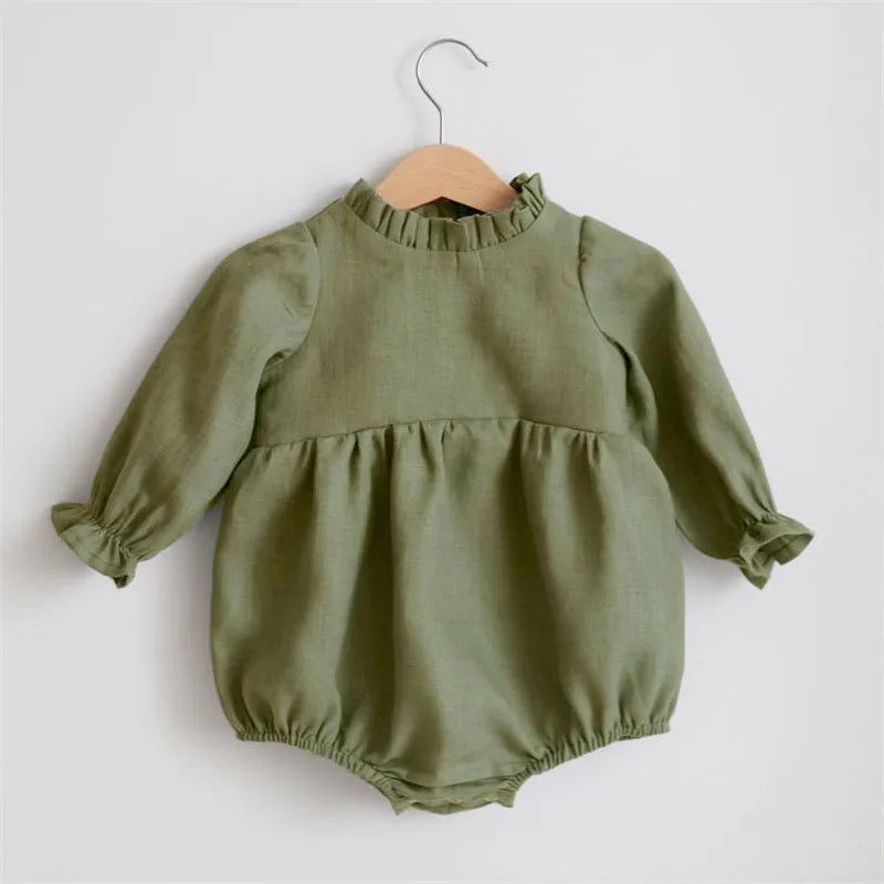 Baby Girl Romper - Soft Cotton Long Sleeve Floral Infant Bodysuits For 0-2 Years - ZOOMNSTORE